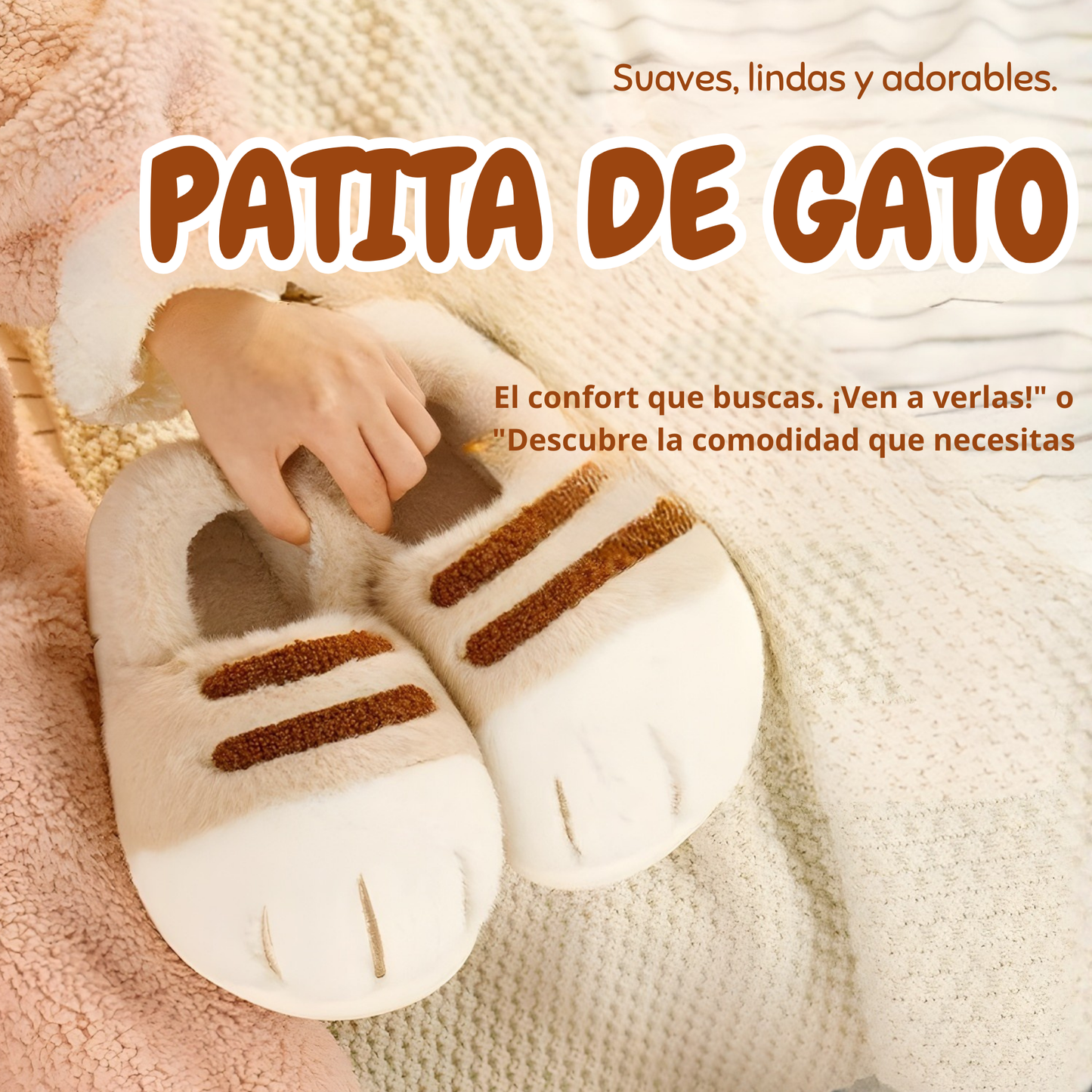 Zapatillas de Casa "Pata de Gato" - Pantuflas Suaves y Antideslizantes (Unisex y Niños).