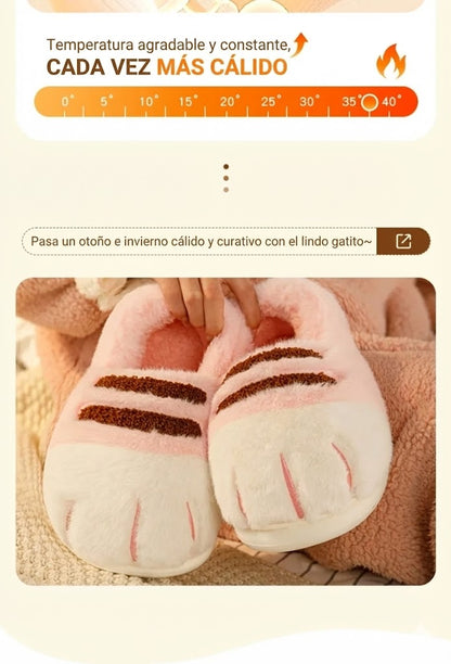 Zapatillas de Casa "Pata de Gato" - Pantuflas Suaves y Antideslizantes (Unisex y Niños).